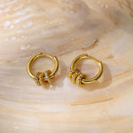 Circle Dangle Hoops in gold