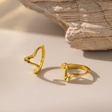 STMG Geometric Wave Hoops in gold