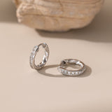 Twisted Circle Pave Hoops (S925)