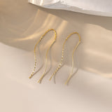 Wave Dangle Threader Earrings (S925)