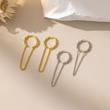 Twisted Circle Tassel Ear Cuff Earrings (S925)