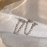 Cable Chain Dangle Earrings in silver