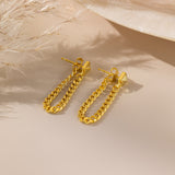 Chain Tassel Dangle Earrings in gold