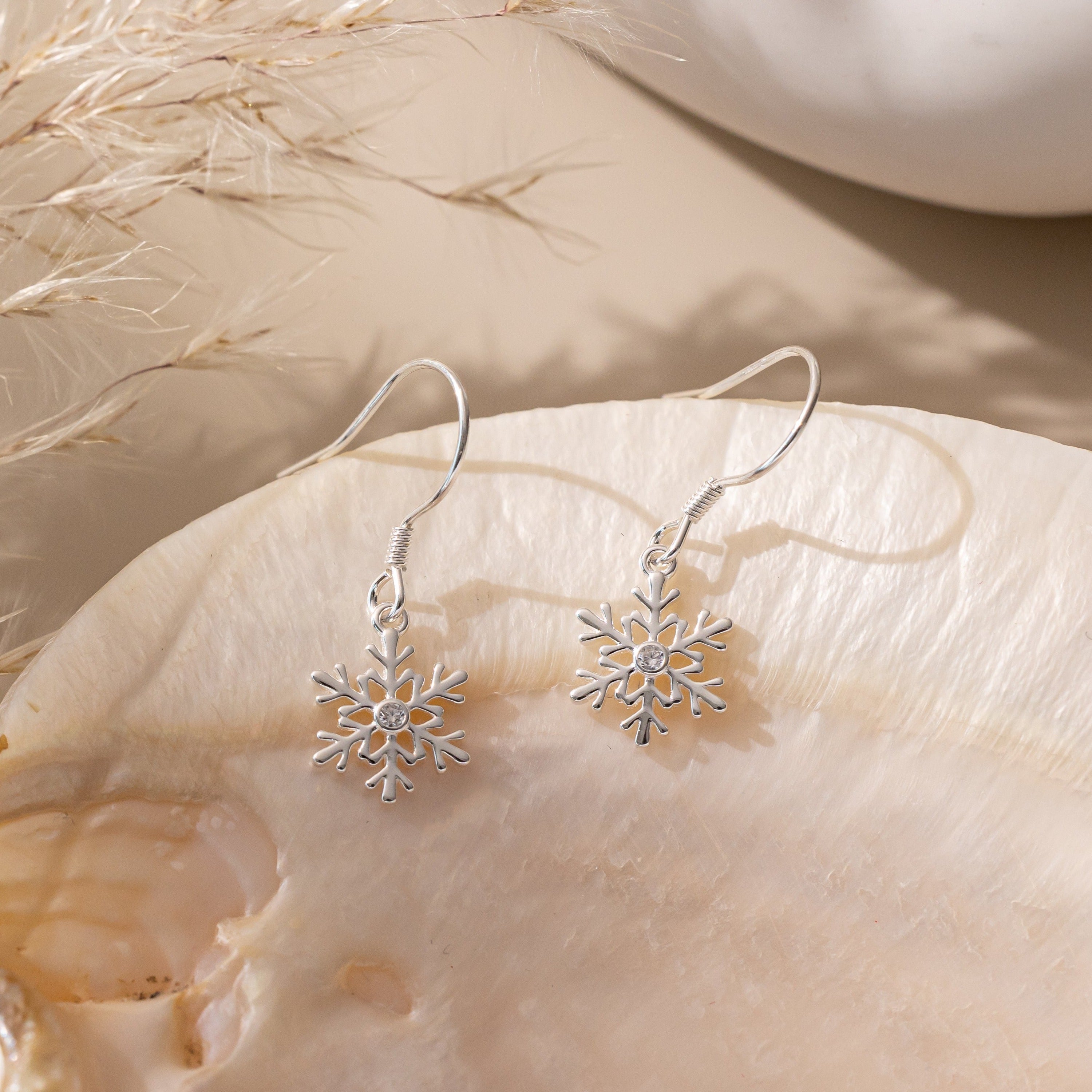 STMG Snowflake Dangle Hook Earrings