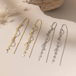 STMG Spiral Wave Dangle Threader Earrings in 2 colours