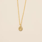 STMG Oval Plate Rose Necklace in gold