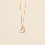 STMG Star on Crescent Moon Necklace in gold