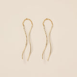 Wave Dangle Threader Earrings (S925)