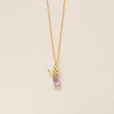 STMG Natural Amethyst Butterfly Necklace