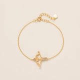 Cupid Bow And Arrow Bracelet in gold