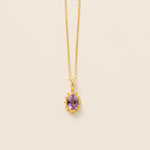 STMG Natural Amethyst Droplet Necklace