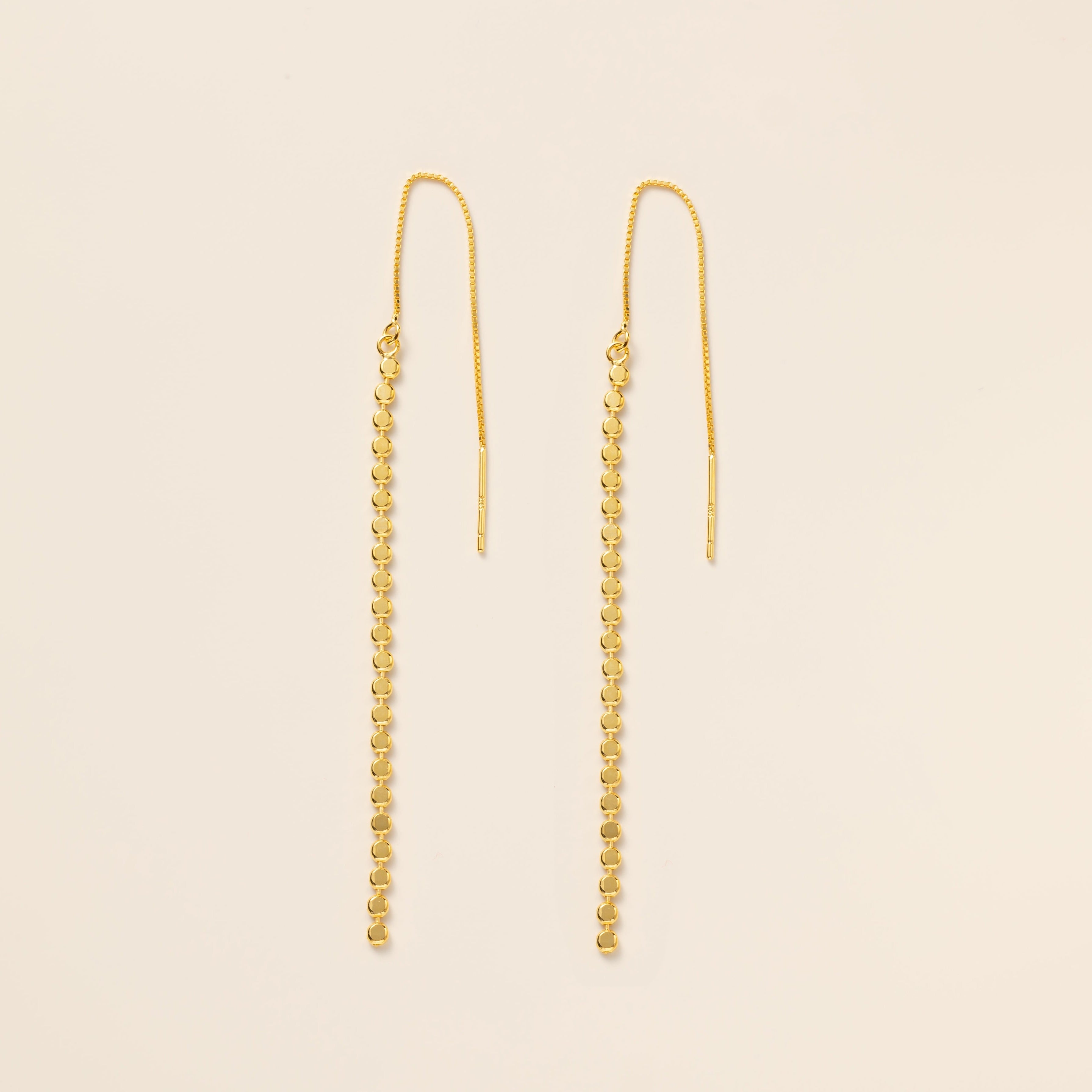 STMG Geometric Chain Threader Earrings 