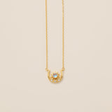 STMG Tiny Sun and Moon Necklace in gold