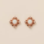 STMG Opal Vintage Style Stud Earrings in rose gold