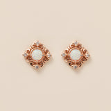 STMG Opal Vintage Style Stud Earrings in rose gold