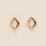 STMG Minimalist Rhombus Stud Earrings in champagne gold