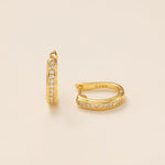 CZ Crystal Hoops in gold