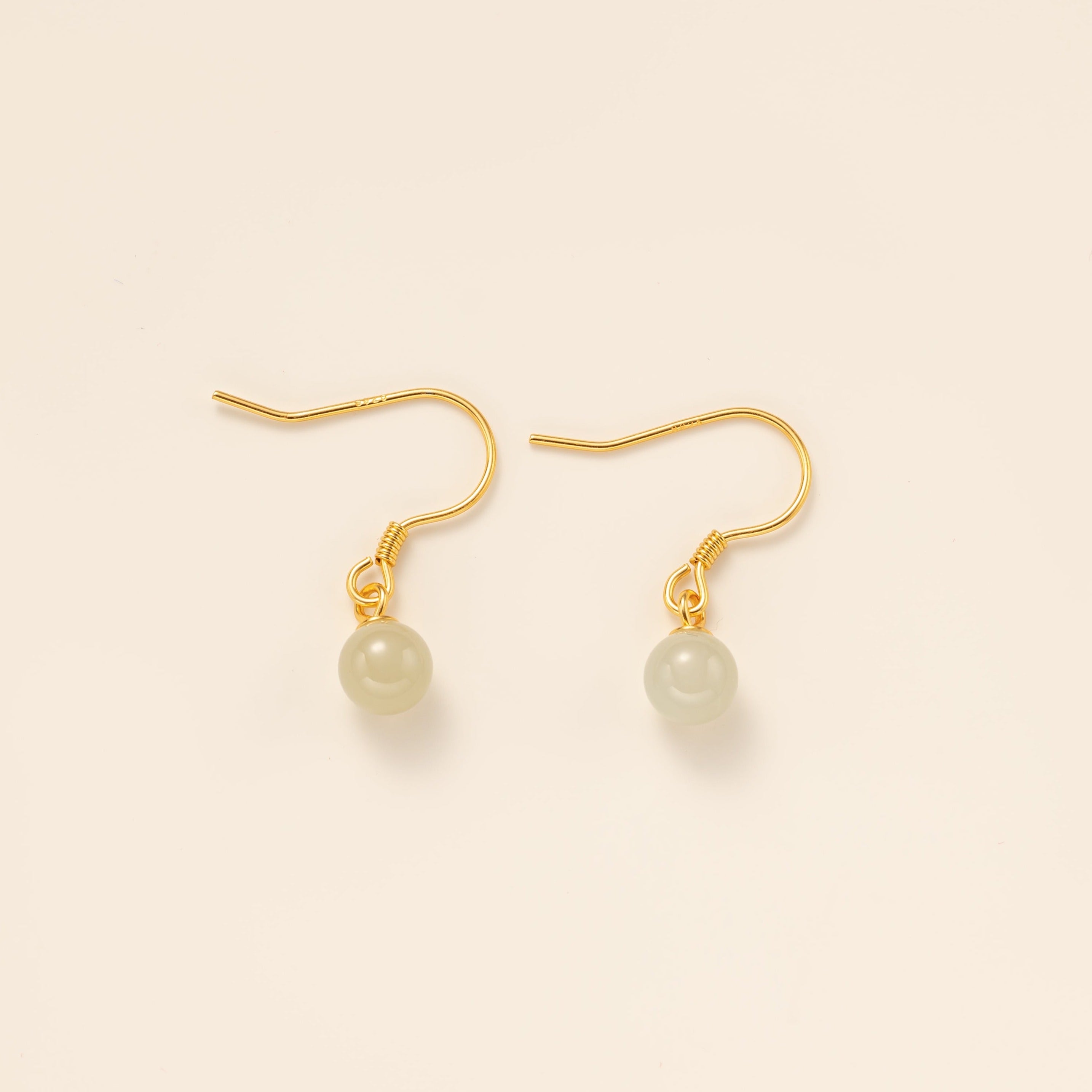 STMG Natural Jade Hook Earrings