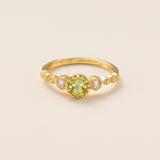 STMG Natural Green Peridot Adjustable Ring