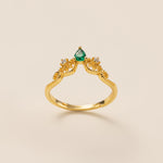 STMG Green Emerald Crown Promise Ring