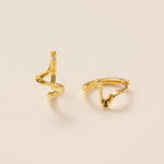 Geometric Wave Hoops in gold