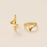 Geometric Wave Hoops in gold