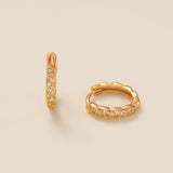 Twisted Circle Pave Hoops (S925)