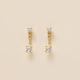 STMG Minimalist Diamond Stud Earrings in gold