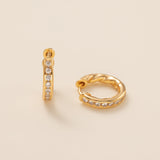 Twisted Circle Pave Hoops (S925)