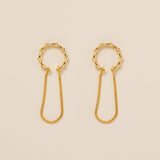 Twisted Circle Tassel Ear Cuff Earrings (S925)