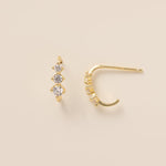 Curved Tiny Stud Earrings in gold