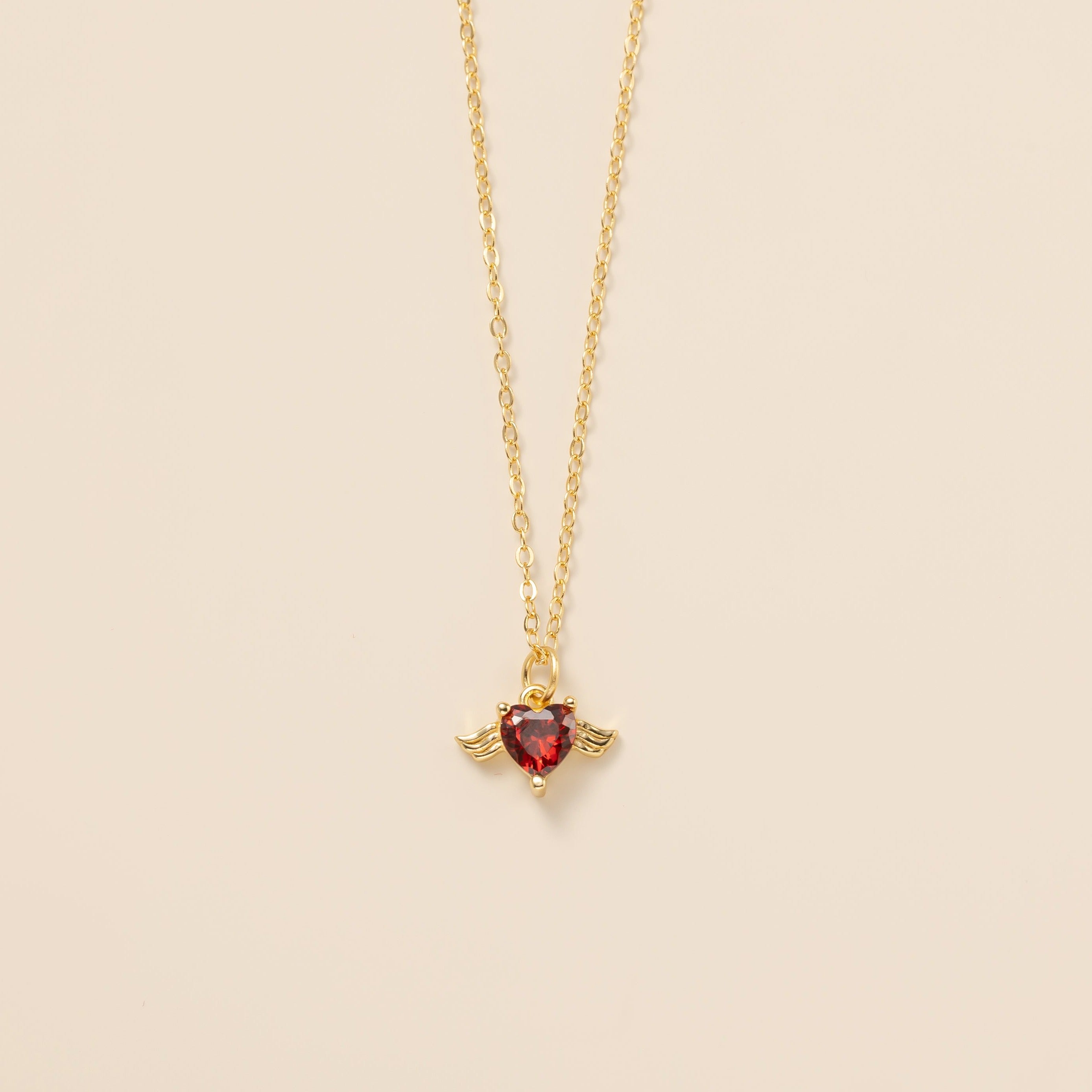 STMG Sweet Heart with Angel Wings Necklace