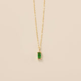 STMG Green Emerald Rectangle Necklace