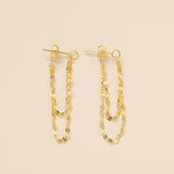 STMG Mirror Duo-chain Tassel Dangle Earrings