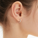 Bauhinia Flower Hoops on ear