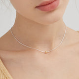 STMG Minimalist Choker Necklace on neck