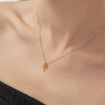 Christmas Tree Necklace on neck