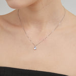 STMG Moonstone Droplet Necklace on neck