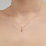 STMG Rose with CZ Necklace on neck