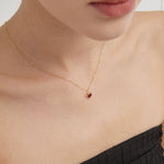 STMG Sweet Heart with Angel Wings Necklace on neck