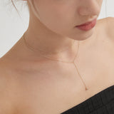 Y Shape Duo-layer Necklace (S925)