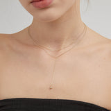 Y Shape Duo-layer Necklace (S925)