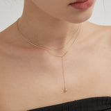 Y Shape Duo-layer Necklace (S925)