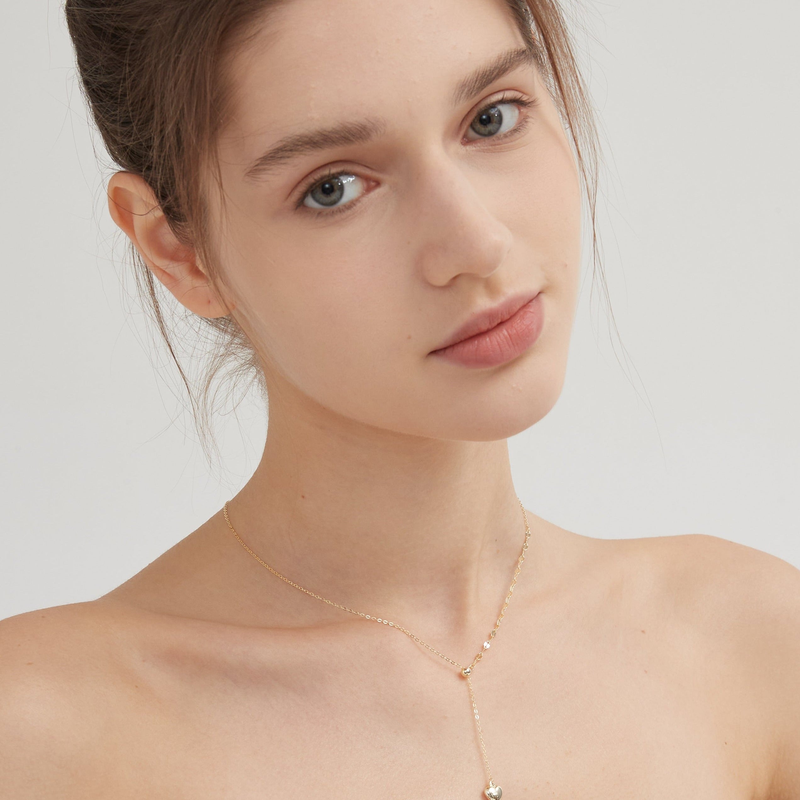 STMG Sweet Heart Necklace on neck