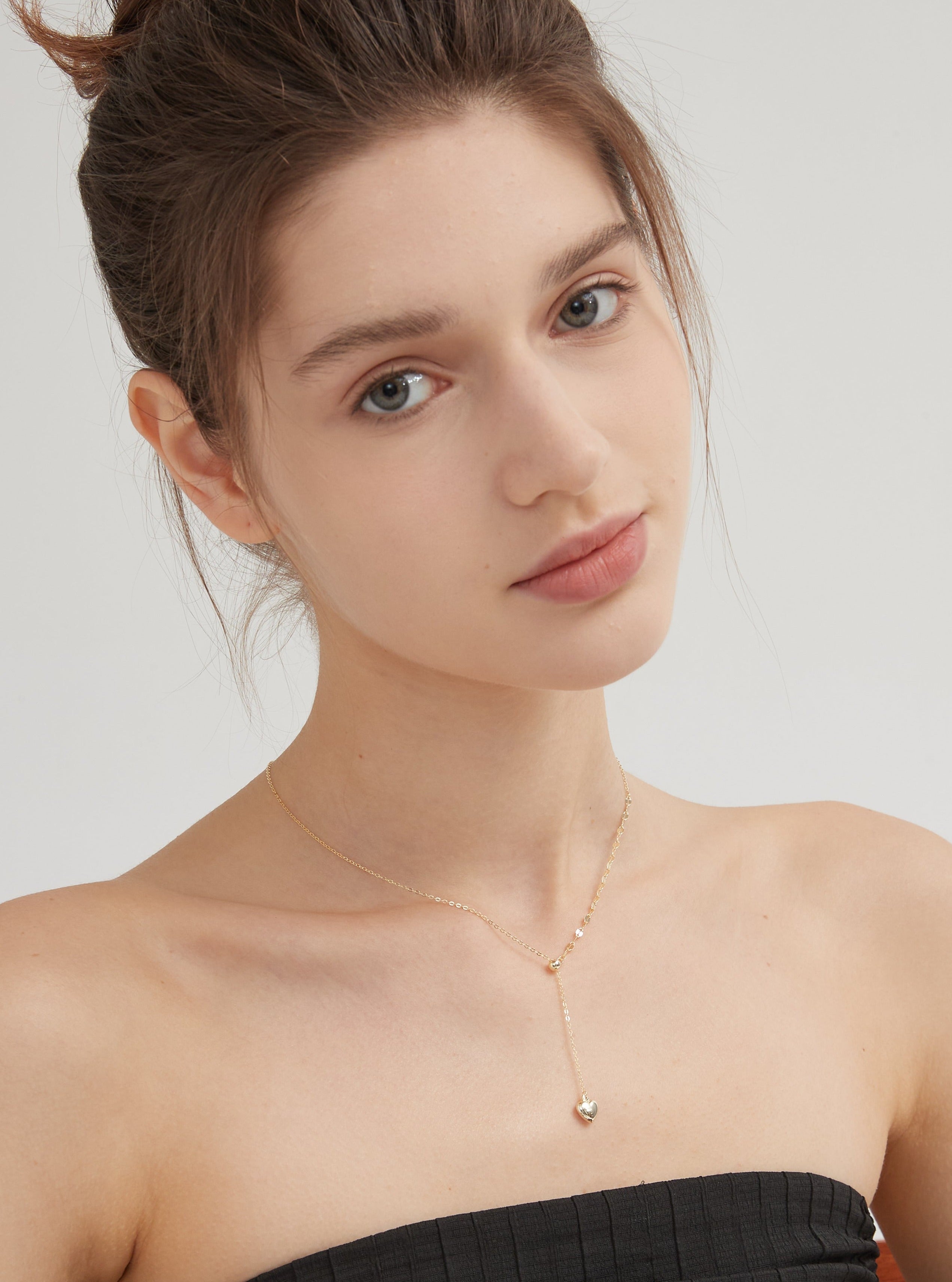 STMG Sweet Heart Necklace on neck