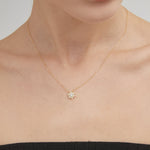 STMG Snowflake Necklace on neck