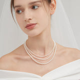 STMG Pearl Choker Necklace in 3 size on neck