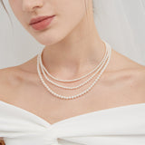 STMG Pearl Choker Necklace on neck