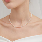 STMG Pearl Choker Necklace on neck