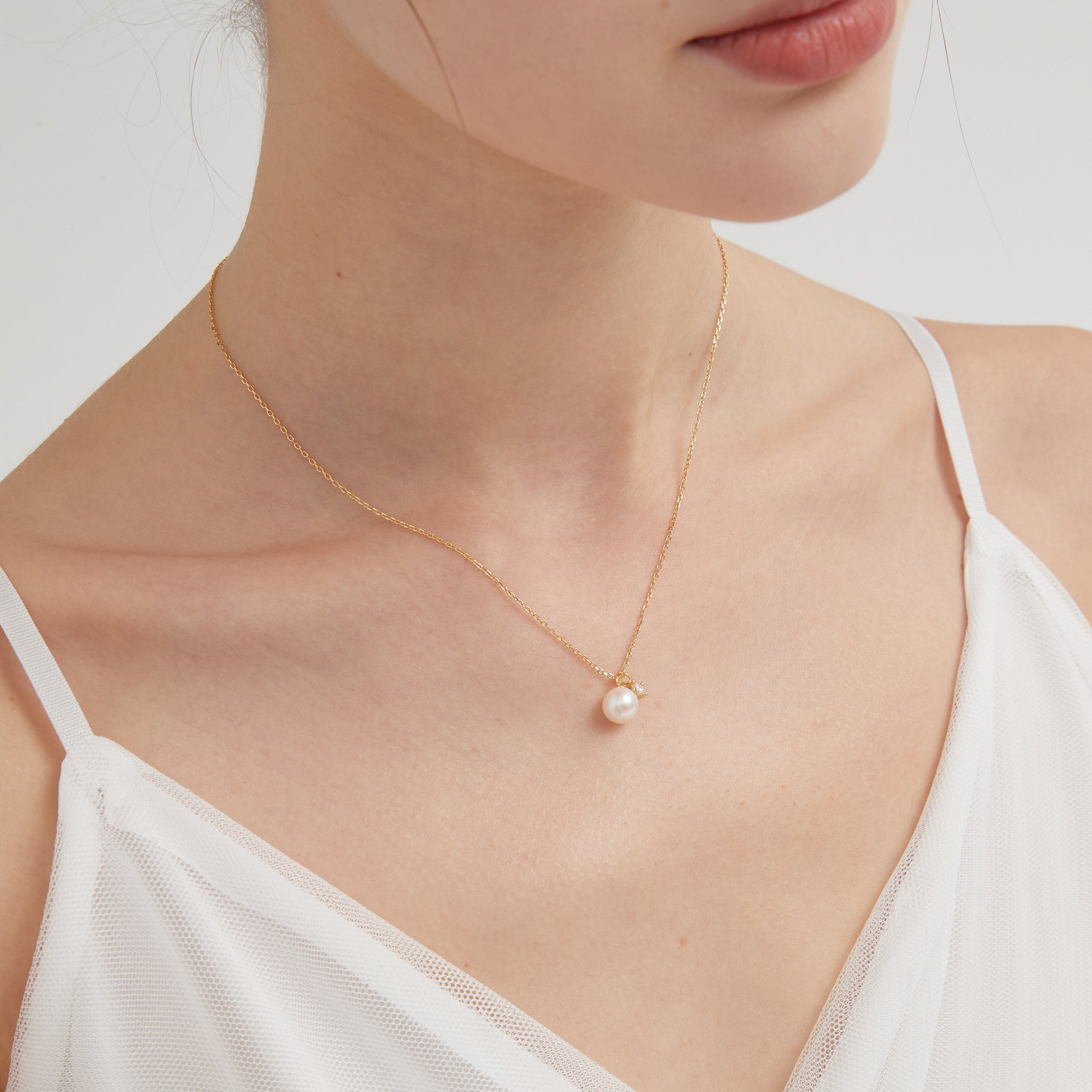 STMG Natural Freshwater Pearl Necklace in gold